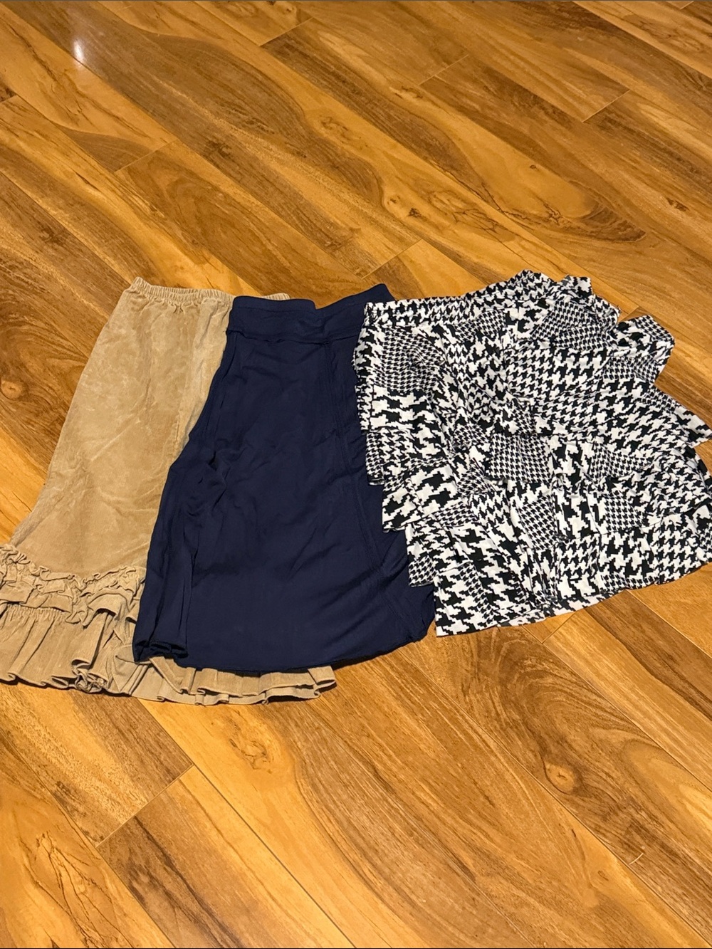 Girls' Navy, Black & White, and Tan Skirt Set - Classic Mix